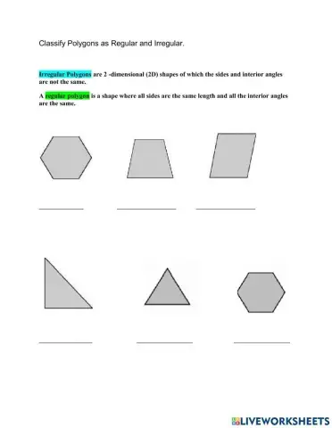 Regular and Irregular Polygons
