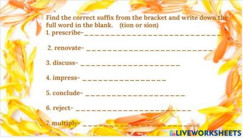 Remedial worksheet