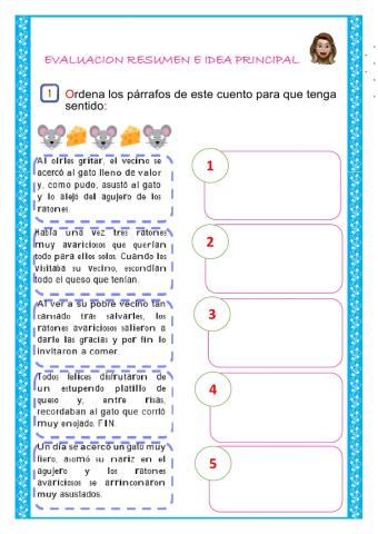 Evaluacion resumen e idea principal