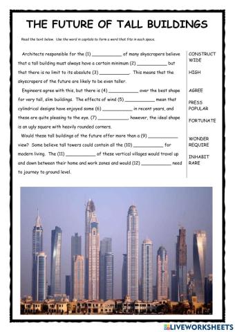 Future of Tall Buildings FCE Word Formation