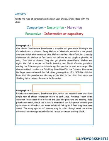 Types of paragraphs