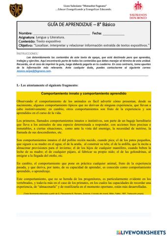 Guía de aprendizaje - 19 de octubre