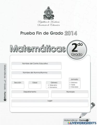 Prueba de fin de grado -  SEGUNDO