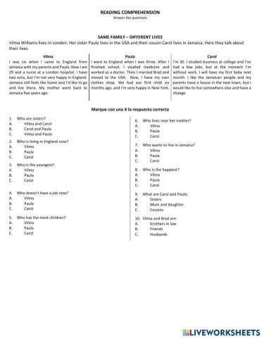 Same Family - Different lives