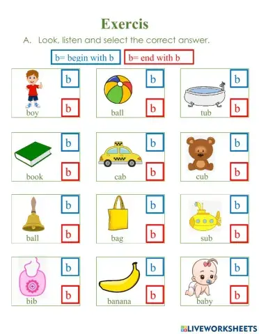 Word begins and ends with b