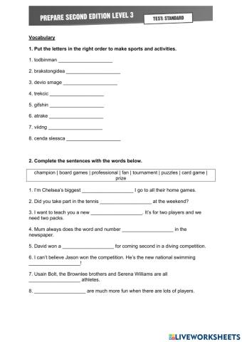 Consolidation unit 9 - Prepare level 3