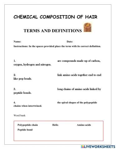 Chemical Composition - Trms and definitions