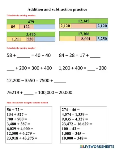 Add-Subtract Practice