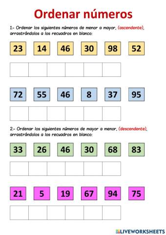 Ordenar números
