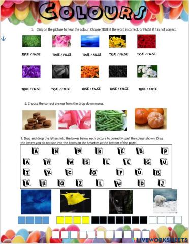 German Colours Listening, Identifying and Spelling