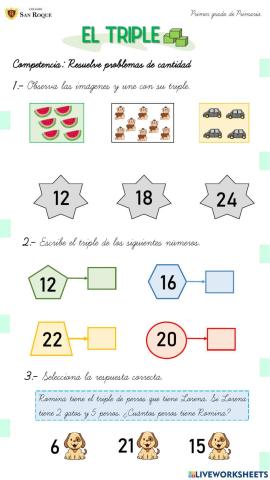 El triple de un número