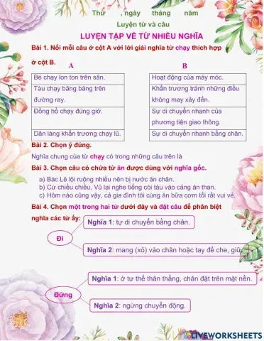 LT về từ nhiều nghĩa