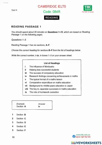 IELTS 8 TEST 4 READING Q1-13