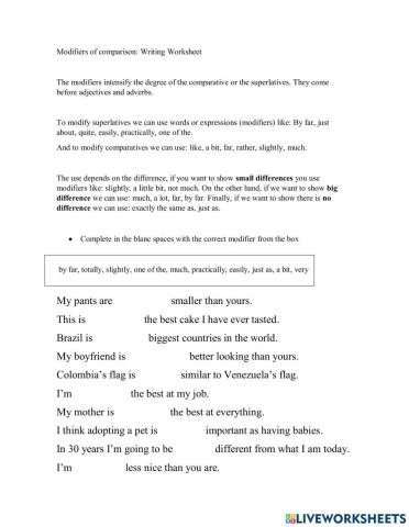 Modifiers of comparison