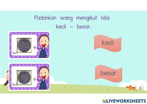 Menyusun nilai wang kecil - besar