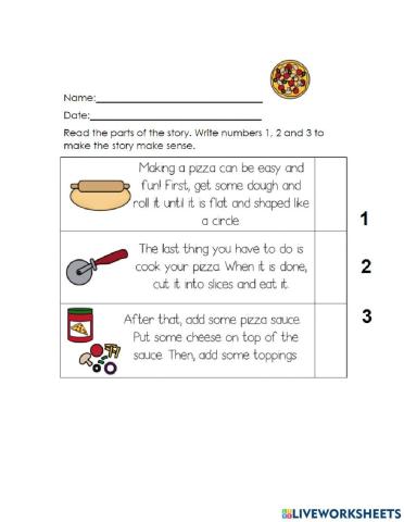 Pizza Making Sequencing