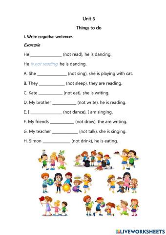 Present continuous negative