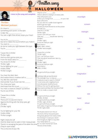 Thriller song- Halloween