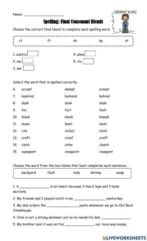 Final Consonant Blends