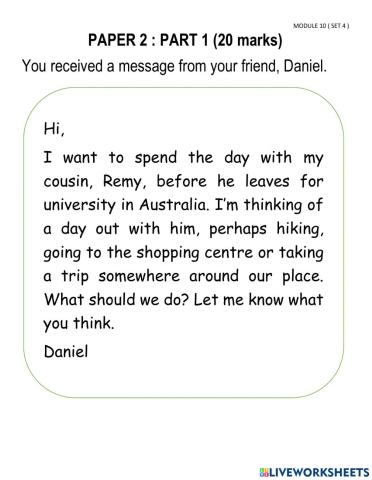 Module set 4 (paper 2 - part 1)