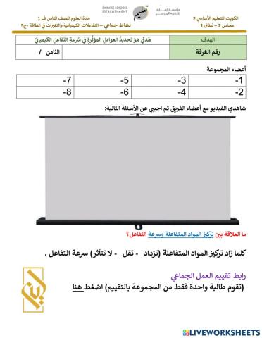 تعلم جماعي - العلاقة بين التركيز والضغط  وسرعة التفاعل