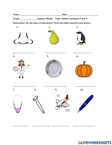 Initial Consonants p and n (1)