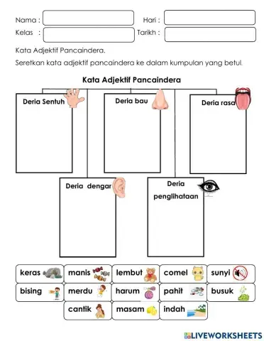 Kata adjektif - Pancaindera
