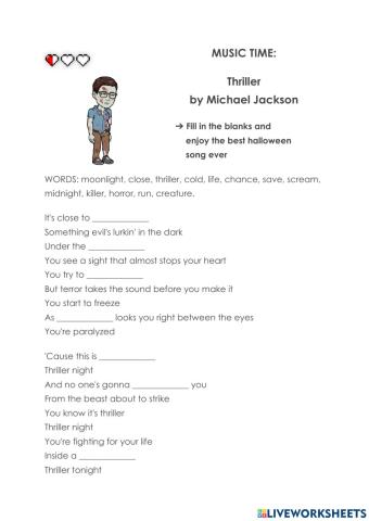 Thriller song activity