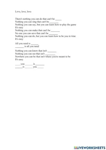 All you need is love - passive voice song