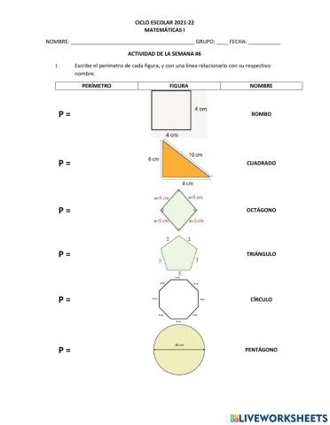 Perímetro de polígonos y del círculo