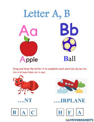 Lettter A, B