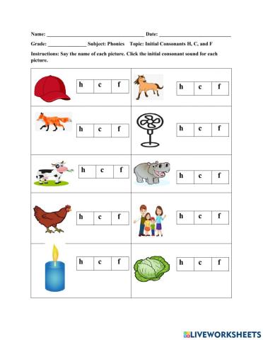 Initial Consonants H, C and F (2)