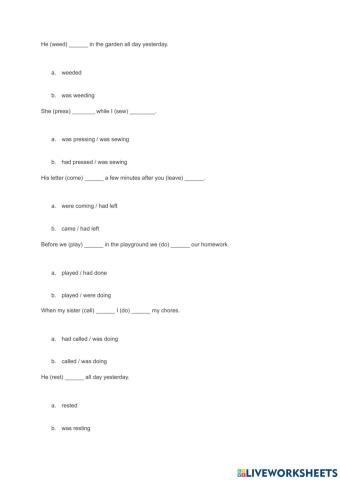 Past Tenses Review 4