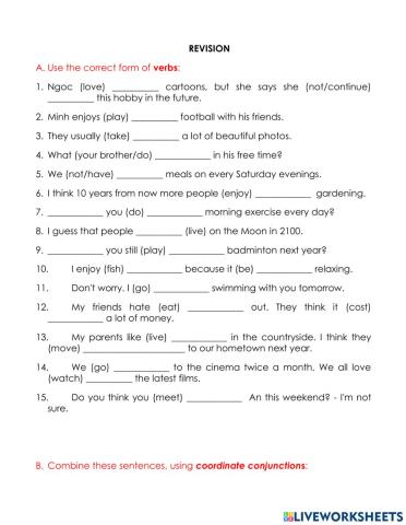 Unit 1 Unit 2 Revision