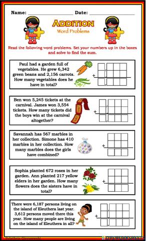 Addition without regrouping