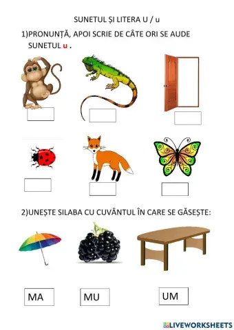 Sunetul si literele U-u