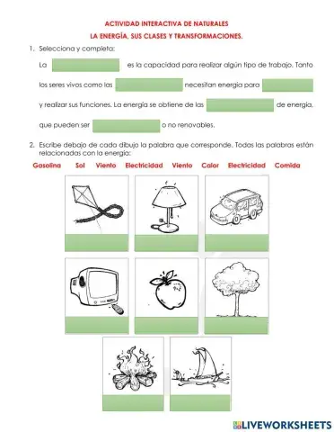 La energía, sus clases y transformaciones.
