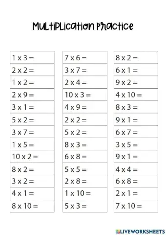 Multiplication Practice
