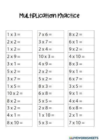 Multiplication Practice