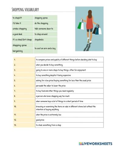 Shopping Vocabulary