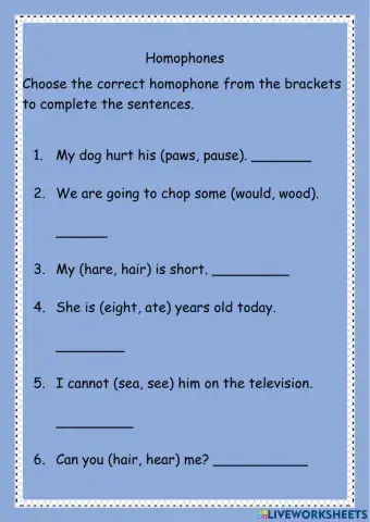 Homophones