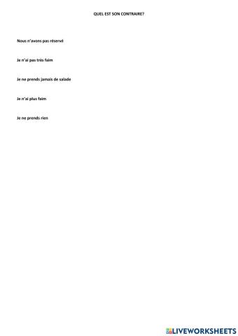 Les formes de la négation