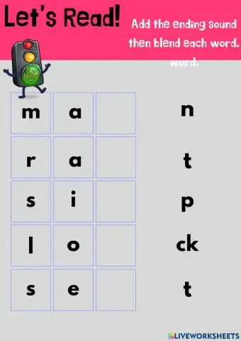 Reading- Adding final sounds