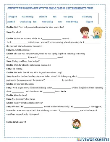 Simple past vs past progressive