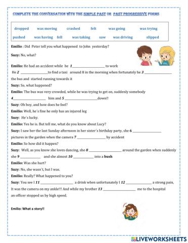 Simple past vs past progressive