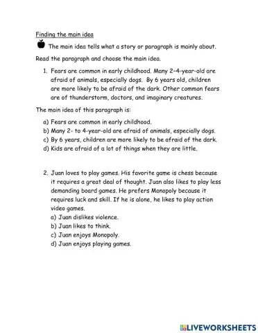 Finding the main idea