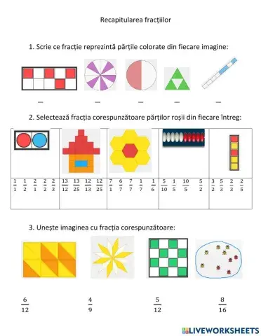 Recapitularea fracțiilor