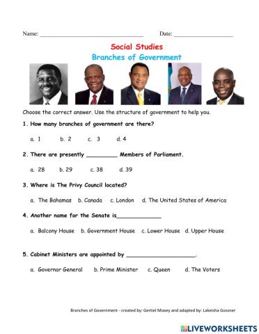 Branches of Government - The Bahamas