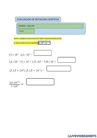 Notacion cientifica operaciones