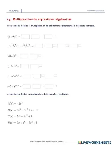 II.1.3.Multiplicación de polinomios